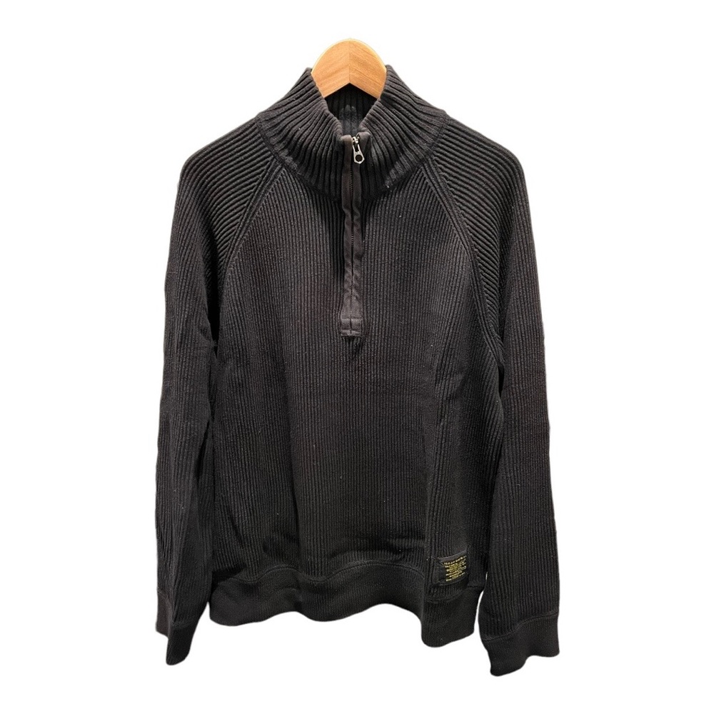 Polo Mens Mock 3/4 Zipper Thick Sweater